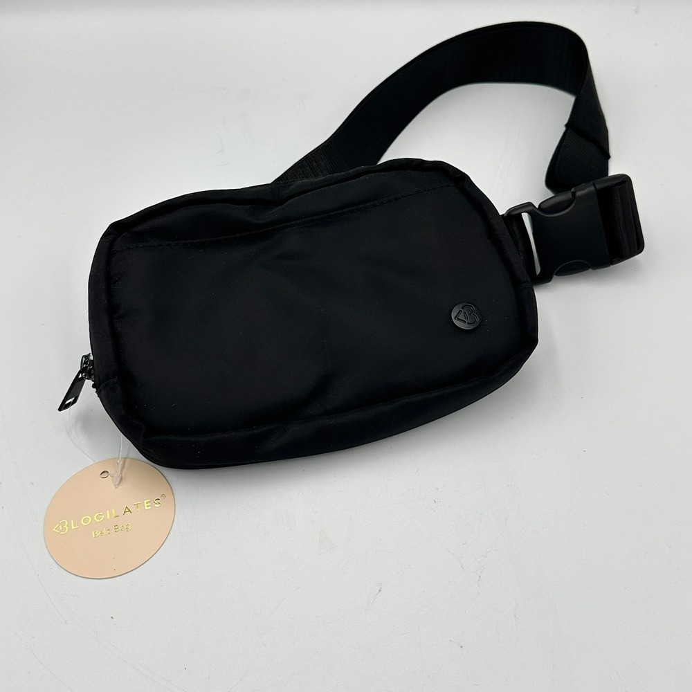 Blogilates Belt Bag Womens Black Nylon Athletic Fanny Pack Yoga Waist Pouch NEW
